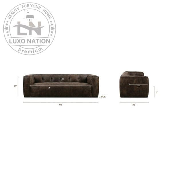 Royale Rest Leatherette Sofa – Bulk Comfort & Modern Style